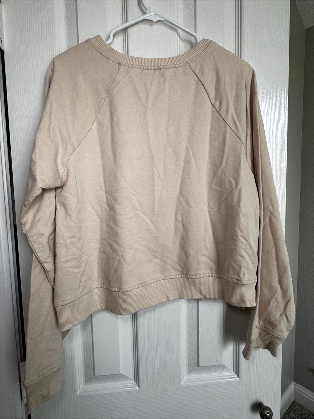 Anthropologie Cream Embroidered Floral Crewneck Sweatshirt - Picture 7 of 8